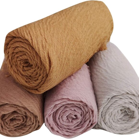 Versatile 4PCS Cotton Hemp Scarves - Long Shawl & Head Wrap for All Occasions - Picture 6 of 7